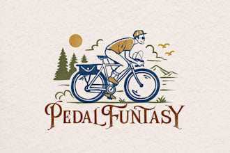 make vintage mascot illustration, lettering, and logo
