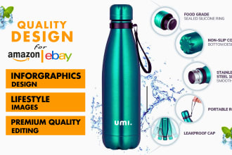 design amazon listing photo, product infographic, and amazon image editing