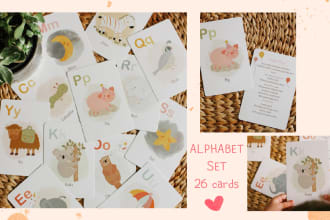 draw alphabet kids flash cards