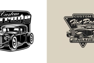do a modern auto detailing vintage, automotive car repair car racing logo design