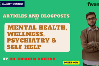 write content for your mental health and wellness blog as a doctor