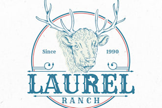 create attractive vintage texas ranch logo design