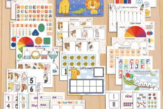design custom kids activity books, worksheets, coloring book