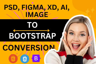 convert figma to HTML  xd to HTML  PSD to HTML  fully responsive with bootstrap5