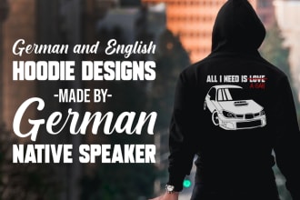 create german typography hoodie designs for print on demand