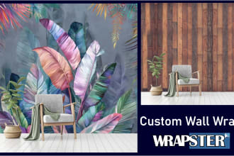 design custom wall wrap for hall, bedroom, kids room