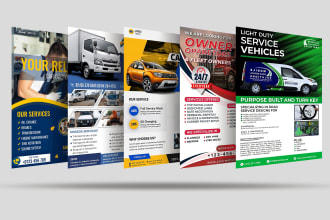 design automotive car trucking automobile transport flyer or brochure