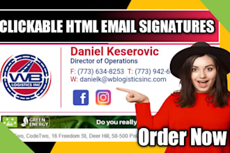 create email signature html, clickable html email signature