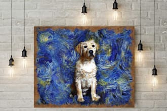 create digital oil painting in van gogh style