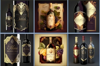do premium wine, whiskey, and bottle label design