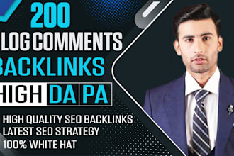 200 blog comment high da contextual SEO backlinks dofollow