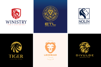 design lion tiger dog horse bear cat crow fox and all animal  branding logo