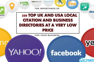 do top 350 USA and uk local citation and directory submission
