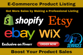 do SEO product listing on shopify, ebay, etsy, and wix that boosts sales