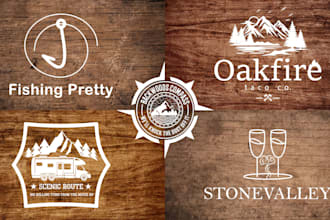 do vintage adventure mountain and outdoor logo design
