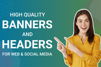 design web banner, header, ads for website or social media