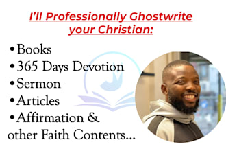 ghostwrite or edit your christian books