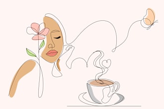draw any vector line art, one line art, illustrations