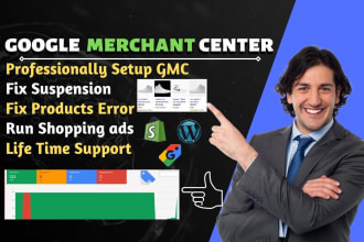 resolve any google merchant center problems gmc suspension and run shopping ads