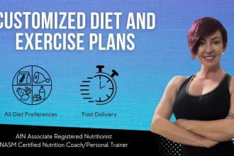 be your nutritionist and create a customized diet plan
