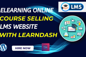 develop elearning online course selling lms website with learndash
