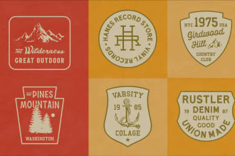 vintage badge logo design for brand or your business