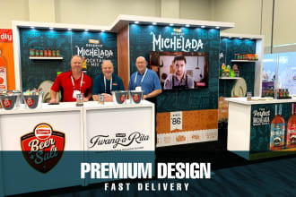 trade show, booth, repeat backdrop, roll up banner, exhibition banner