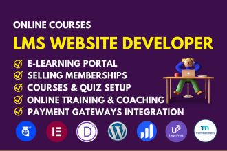develop and customize elearning lms website with learndash