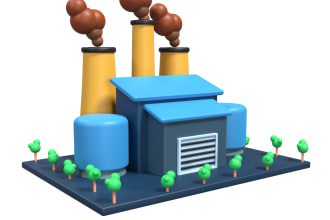 make 3d illustration building using blender for your website