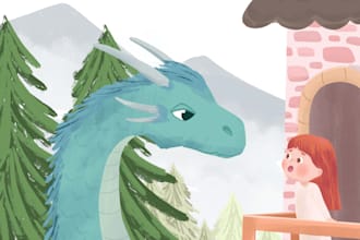 draw adorable children book illustration