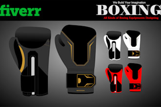 design boxing gloves, martial arts uniform and fight gear