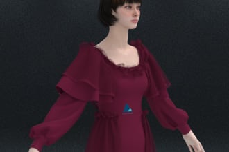 create 3d garment, animation 360 and fashion walk