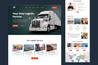 do logistic website, trucking website, cargo website design in figma