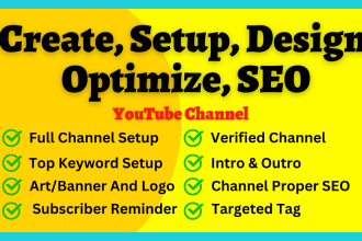 create youtube channel with professional logo art intro outro SEO