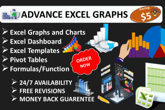 make professional excel dashboards, excel template, graph and chart