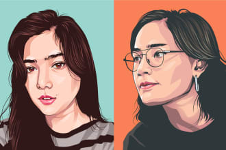 create simple cartoon portrait