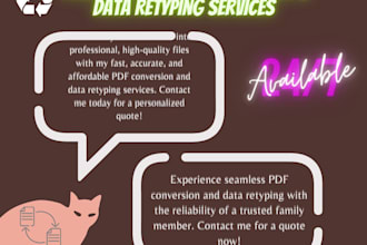 professional PDF conversion and data retyping services