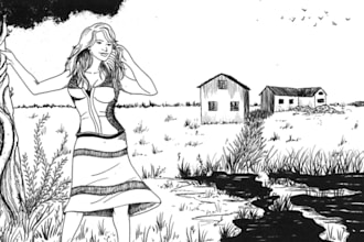 create drawing and illustration only with lineart