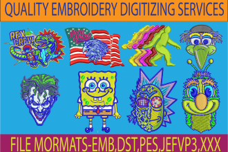 do embroidery digitizing design logo few hours