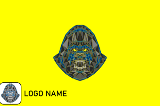 design  modern polygonal or low poly, origami, geometric logo