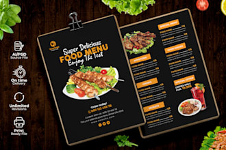 do attractive menu design within 24 hours