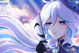 draw anime character art or fanart in procreate