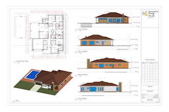 draft architectural blueprint for 2d house plan, floor plan