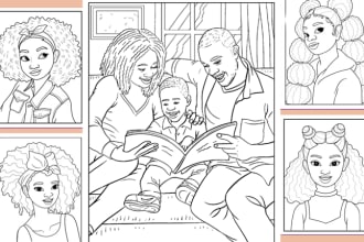 professionally draw african american coloring book pages