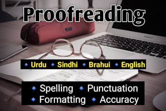 do urdu sindhi brahui and english proofreading