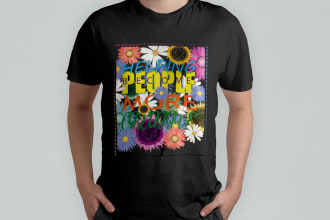 create typographic, art, cartoon  t shirt design