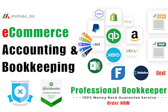do ecommerce bookkeeping for shopify, amazon, etsy in quickbooks, xero, wave