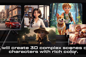draw a cute 3d character or illustration or scene for you