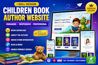 design book author website, author website, children book website, ebook website