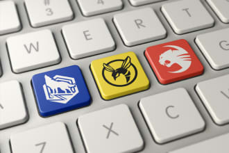 mockup logo, image or website name on keyboard